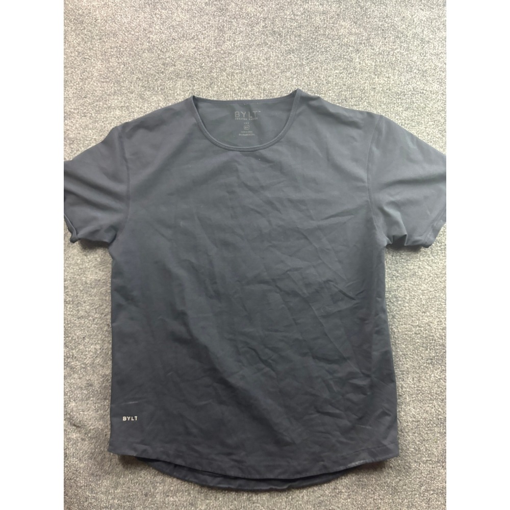 BYLT Lux Tee Mens XXL Black Short Sleeve Drop Hem Crew Neck Shirt